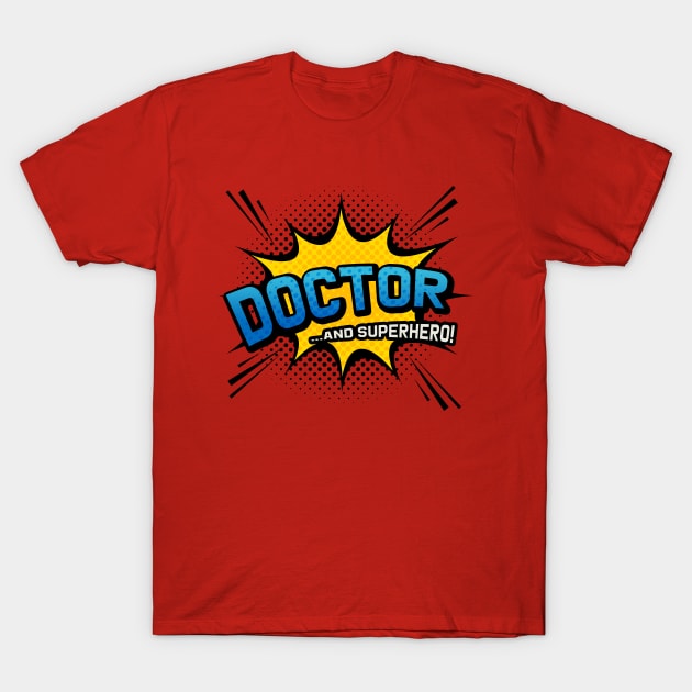 Doctor & Superhero - Comic Book Style T-Shirt by Elsie Bee Designs